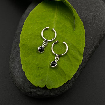 Black Drop Clip-on Helix Rings